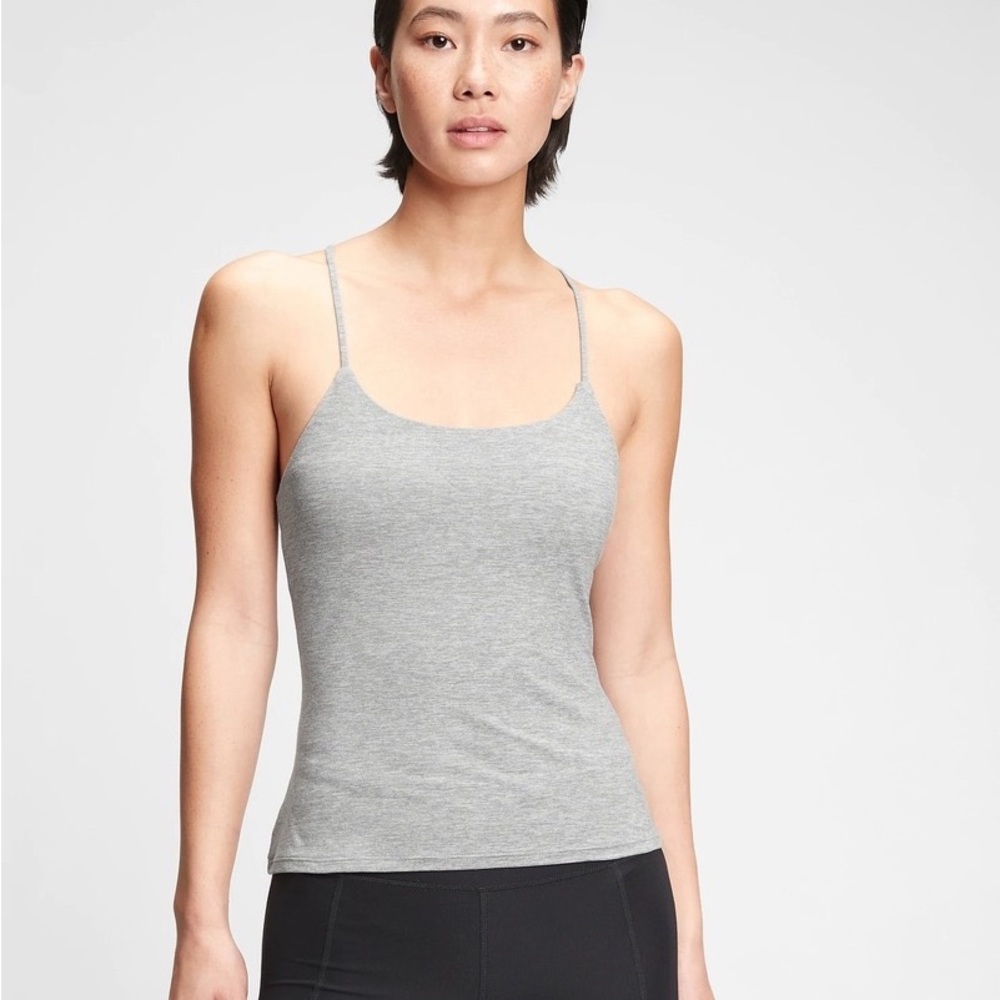 GapFit Brushed Tech Jersey Strappy Back Tank Top